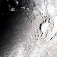 A plume rises over Tonga after the underwater volcano Hunga Tonga-Hunga Ha\'apai erupted in this satellite image taken by Himawari-8, a weather satellite operated by the Japan Meteorological Agency, on Saturday. | NOAA / CIRA / RAMMB / VIA REUTERS 