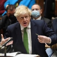 British Prime Minister Boris Johnson speaks during the weekly question time debate in Parliament on Wednesday.  | UK PARLIAMENT / VIA REUTERS