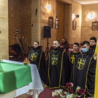 A Roman Catholic prayer service for peace in Pionerske, Ukraine, on Friday, Jan. 28. | BRENDAN HOFFMAN / THE NEW YORK TIMES