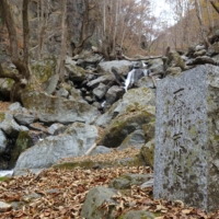 A stone slab in the mountains of Okuchichibu shows where two tributaries join to mark the official starting point of the 173-kilometer-long Arakawa River.  | ALEX K.T. MARTIN
