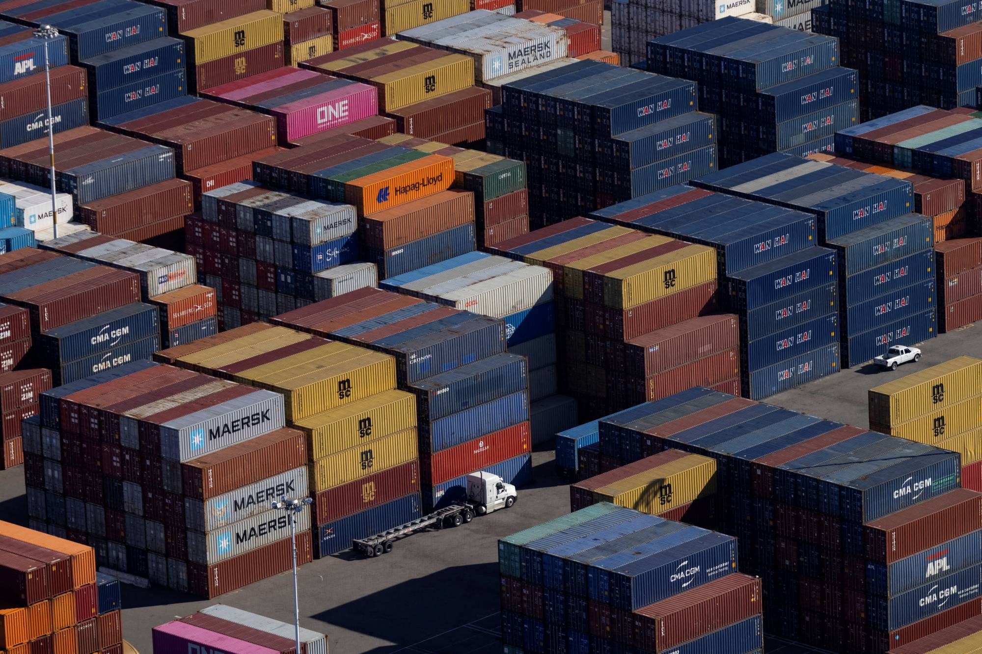 Shipping containers at the port of Oakland, California, in October | Reuters