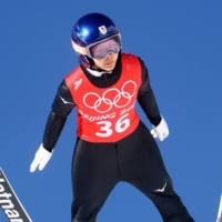 Sara Takanashi trains Friday at the National Ski Jumping Centre in Zhangjiakou, China, ahead of the women\'s ski jumping competition  | REUTERS