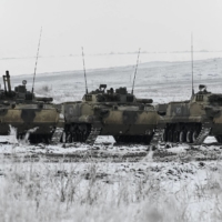 Russian armored vehicles in Russia\'s Rostov region on Jan. 27 | REUTERS 