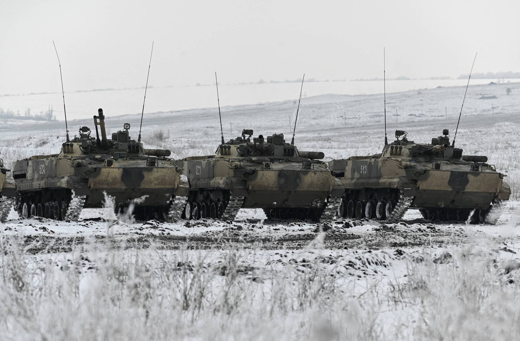 Russian armored vehicles in Russia's Rostov region on Jan. 27 | Reuters 