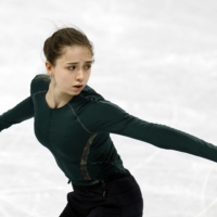 The Russian Olympic Committee\'s Kamila Valieva practices on the training rink at the Beijing Olympics on Friday. | REUTERS