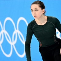 Kamila Valieva skates during a practice session in Beijing on Friday.  | AFP-JIJI