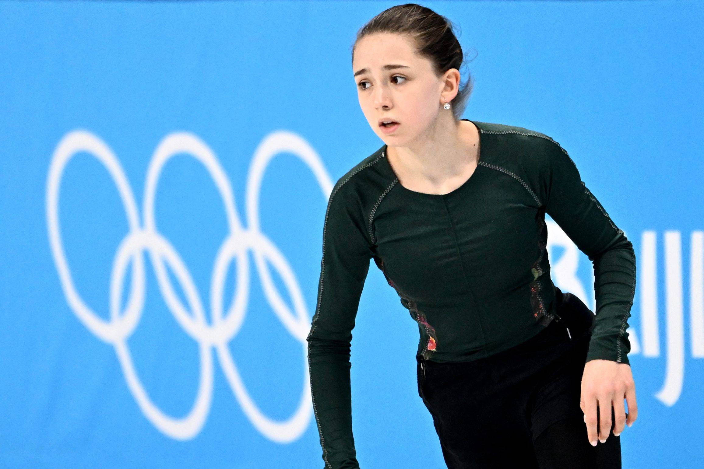Kamila Valieva skates during a practice session in Beijing on Friday.  | AFP-JIJI