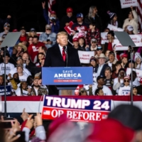 Former U.S. President Donald Trump at a political rally in Conroe, Texas, on Jan. 29 | MERIDITH KOHUT / THE NEW YORK TIMES