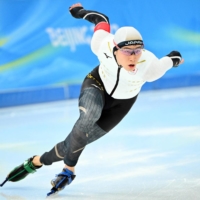 Japan\'s Wataru Morishige competes in the men\'s 500 meters on Saturday.  | AFP-JIJI