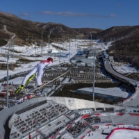 The Zhangjiakou National Ski Jumping Center for the 2022 Winter Olympics. Beijing hopes the Games will nurture interest in skiing and other winter sports that could boost consumer spending. | HIROKO MASUIKE / THE NEW YORK TIMES