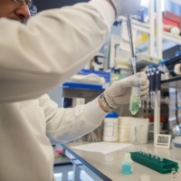 A worker tests liquid chemicals at a laboratory in Cambridge, Massachusetts, U.S.  | BLOOMBERG