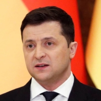 Ukrainian President Volodymyr Zelenskyy during a joint news conference with German Chancellor Olaf Scholz in Kyiv on Monday | REUTERS