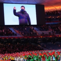 President Xi Jinping of China appears on a screen during the opening ceremony of the 2022 Beijing Olympics in Beijing on Feb. 4.  | GABRIELA BHASKAR / THE NEW YORK TIMES