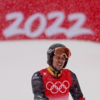 Yohan Goncalves Goutt of East Timor after his men\'s giant slalom run at the 2022 Beijing Winter Olympics on Sunday | REUTERS