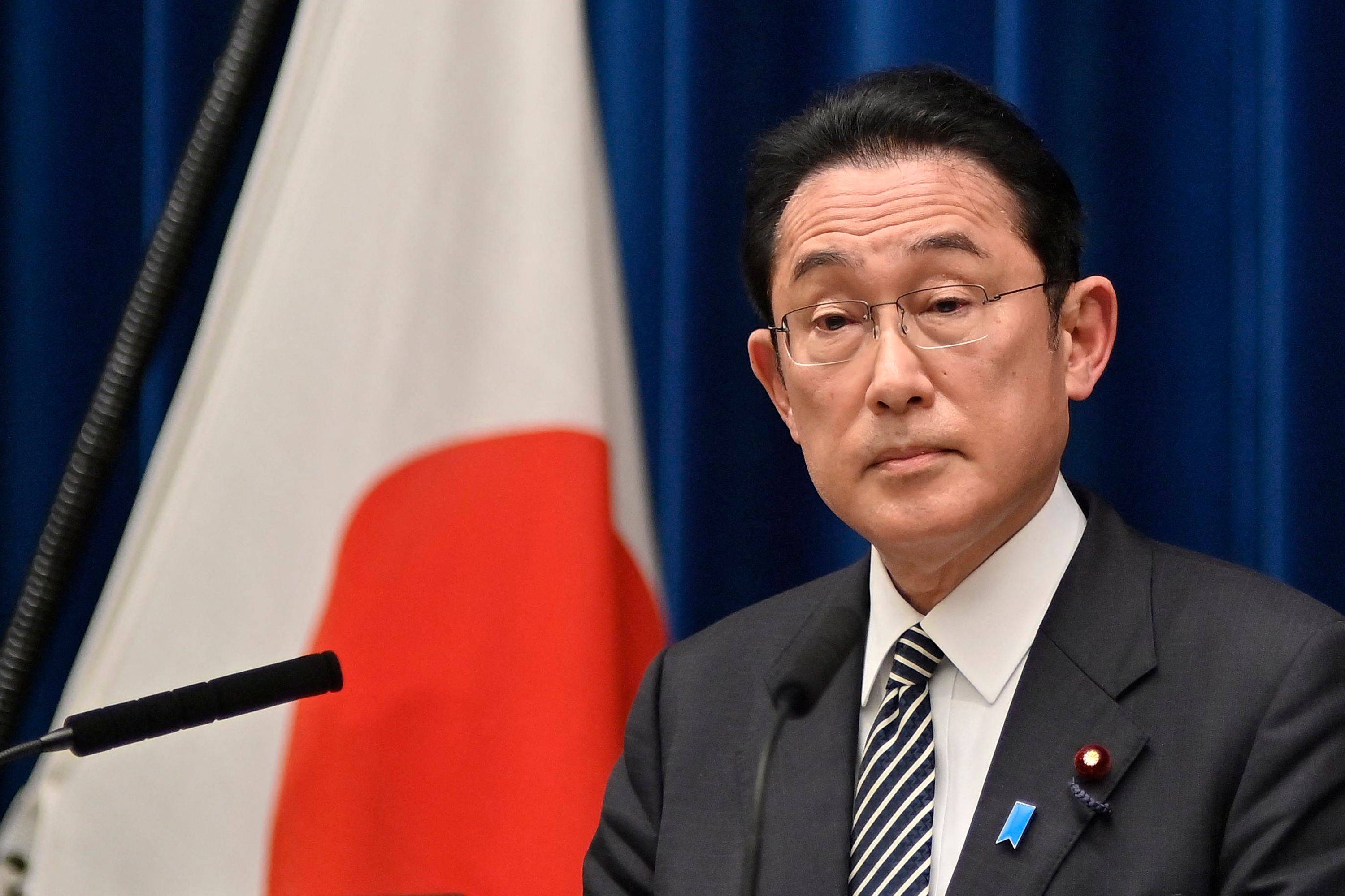 Prime Minister Fumio Kishida is trying to avoid being labeled as a liberal politician, some sources have said. | POOL / VIA AFP-JIJI