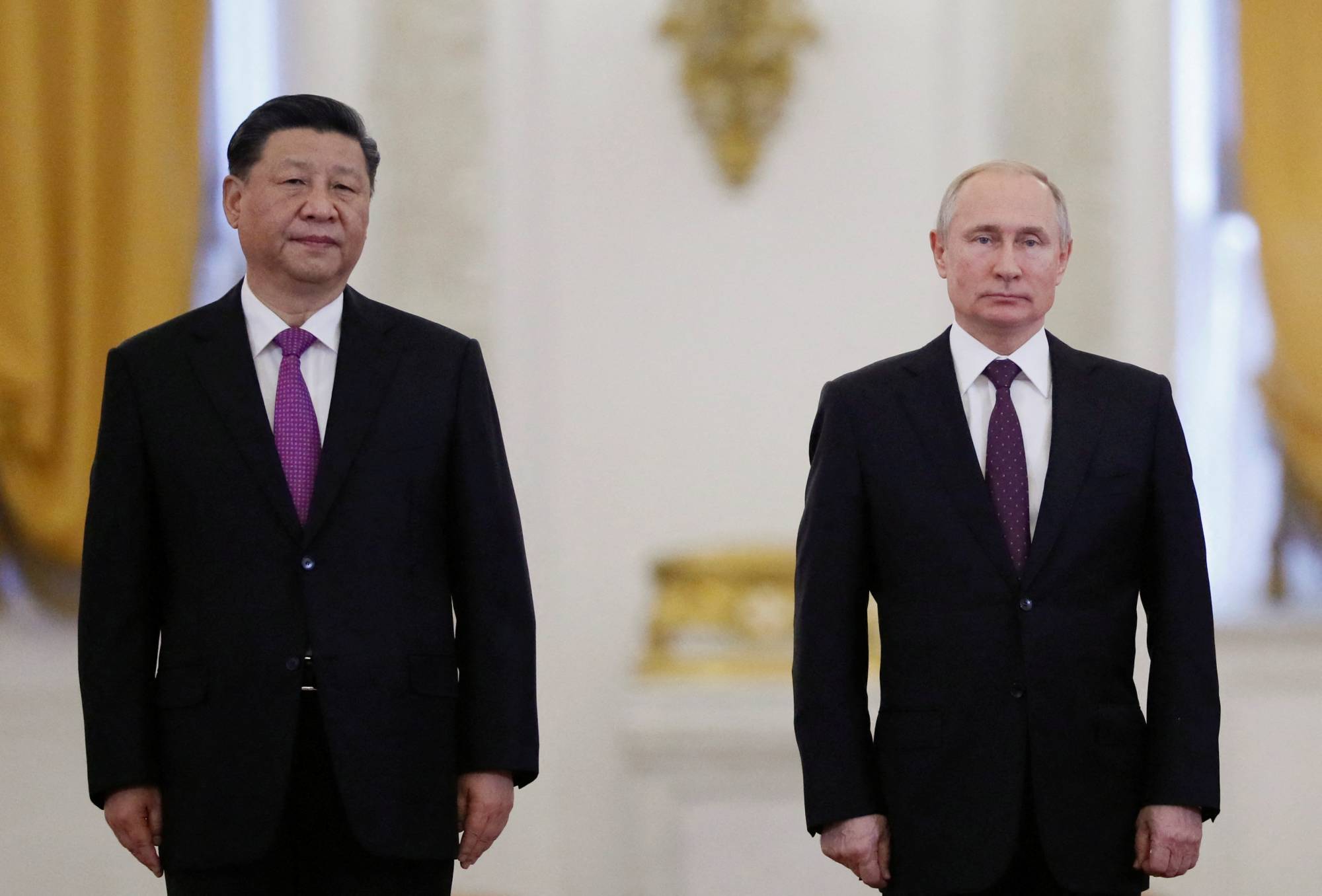 Chinese President Xi Jinping and Russian President Vladimir Putin meet in Moscow in 2019.  | REUTERS
