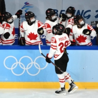 Some athletes, including members of the gold-winning Canadian women\'s hockey team, wore face masks while competing in order to prevent COVID-19 infections. | REUTERS