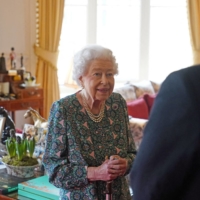 Queen Elizabeth speaks during an audience where she met the incoming and outgoing Defence Service Secretaries at Windsor Castle on Feb. 16. | POOL VIA REUTERS