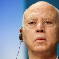 Tunisia\'s President Kais Saied gives a news conference at the start of the second day of a European Union (EU) African Union (AU) summit at The European Council Building in Brussels on Friday. | AFP-JIJI