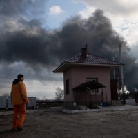 Smoke rising from a power station that was bombed on Tuesday in Shchastia, Ukraine. NATO lacks the air and missile defense for a modern air war that, as in Ukraine, starts by targeting key infrastructure. | TYLER HICKS / THE NEW YORK TIMES