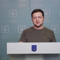 Ukrainian President Volodymyr Zelenskyy speaks during a video address where he urges the West to consider imposing a no-fly zone for Russian missiles, planes and helicopters, amid Moscow\'s invasion of Ukraine on Monday in this still image taken from video.  | UKRAINIAN PRESIDENTIAL PRESS SERVICE / VIA REUTERS