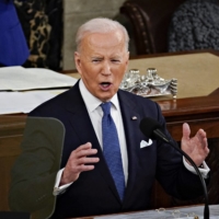 U.S. President Joe Biden speaks during the State of the Union address at the U.S. Capitol in Washington on Tuesday. | POOL / VIA REUTERS