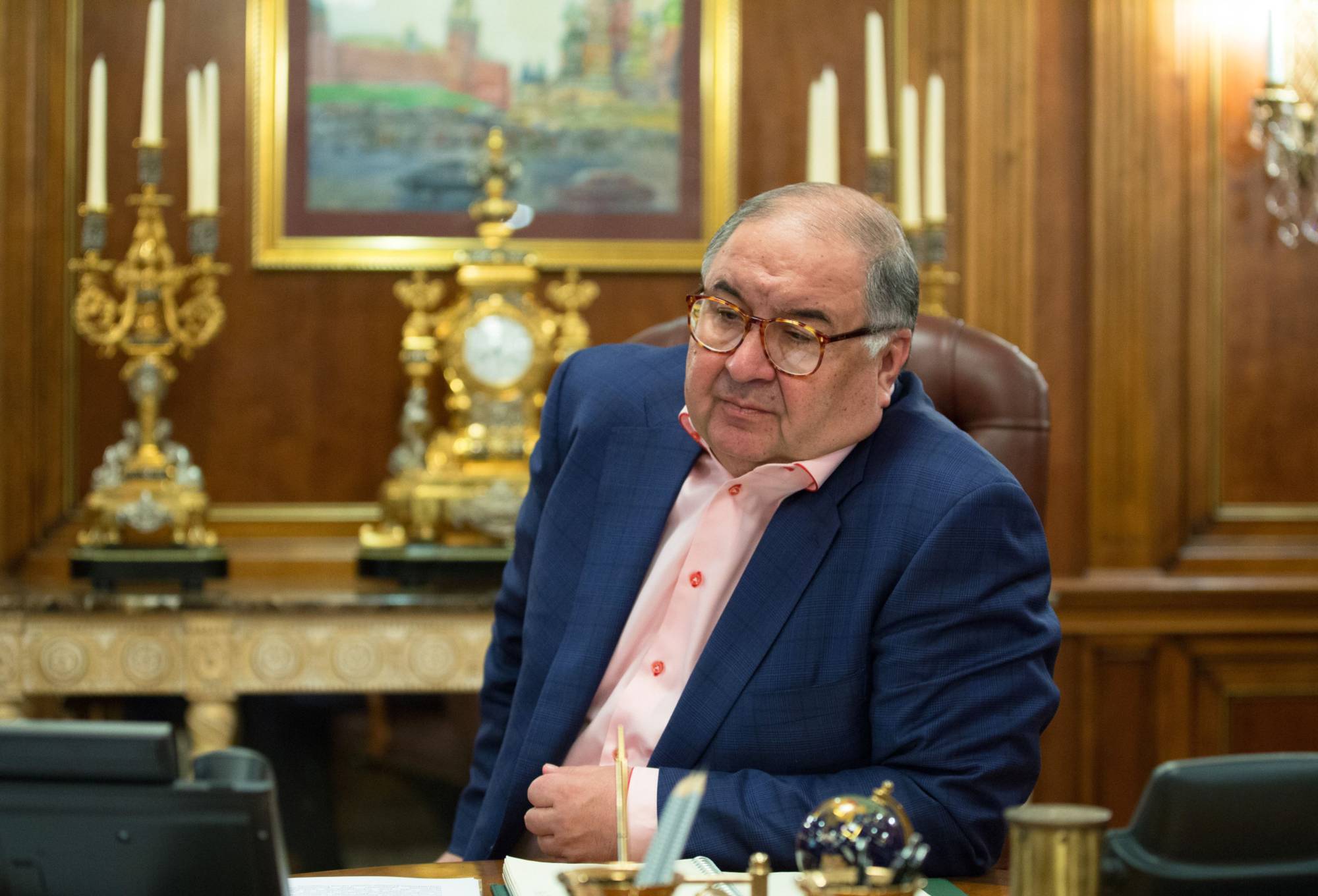 Russian billionaire Alisher Usmanov during an interview at his office in Moscow in 2017 | BLOOMBERG