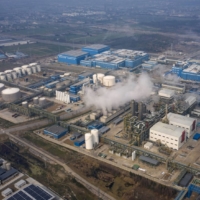 A petrochemical production complex on the outskirts of Shanghai on Tuesday. Oil extended its relentless rally before an OPEC+ meeting as the International Energy Agency warned that global energy security is under threat following Russia’s invasion of Ukraine. | BLOOMBERG