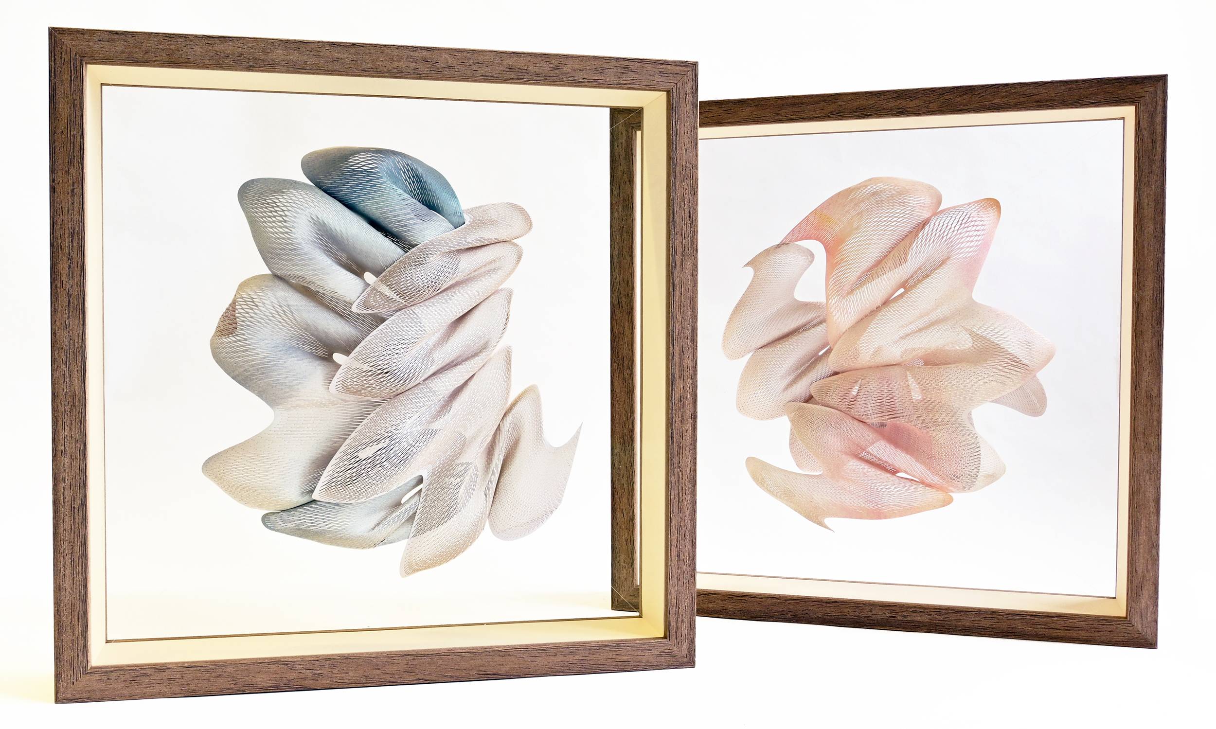 Kuniko Maeda’s works are created with paper coated in kakishibu (fermented persimmon tannin lacquer), which are laser cut and manipulated into otherworldly organic forms. | RUUP AND FORM