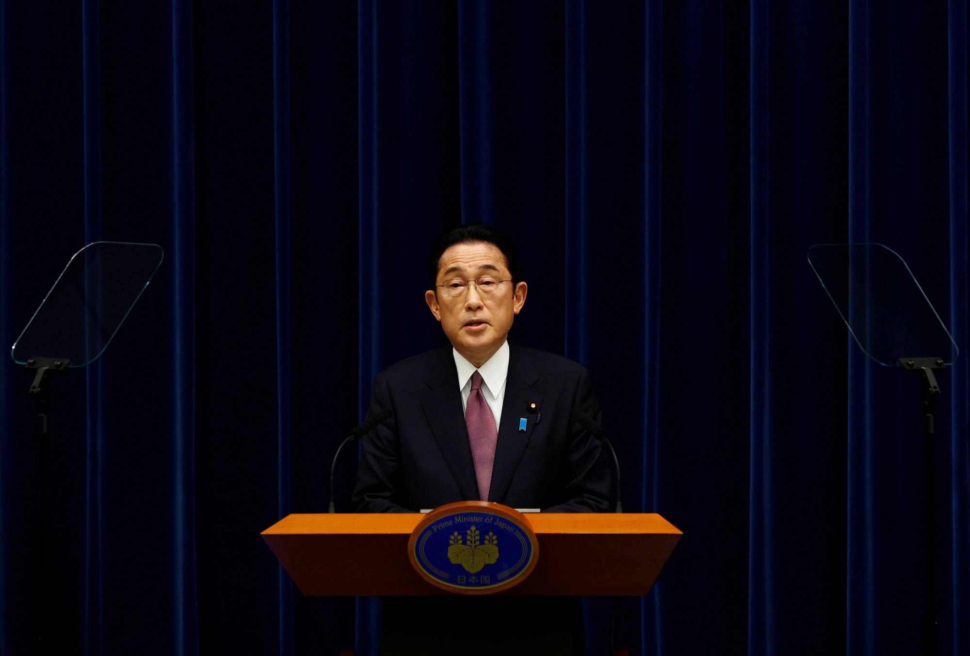 Prime Minister Fumio Kishida speaks at a news conference in Tokyo on Thursday. | REUTERS