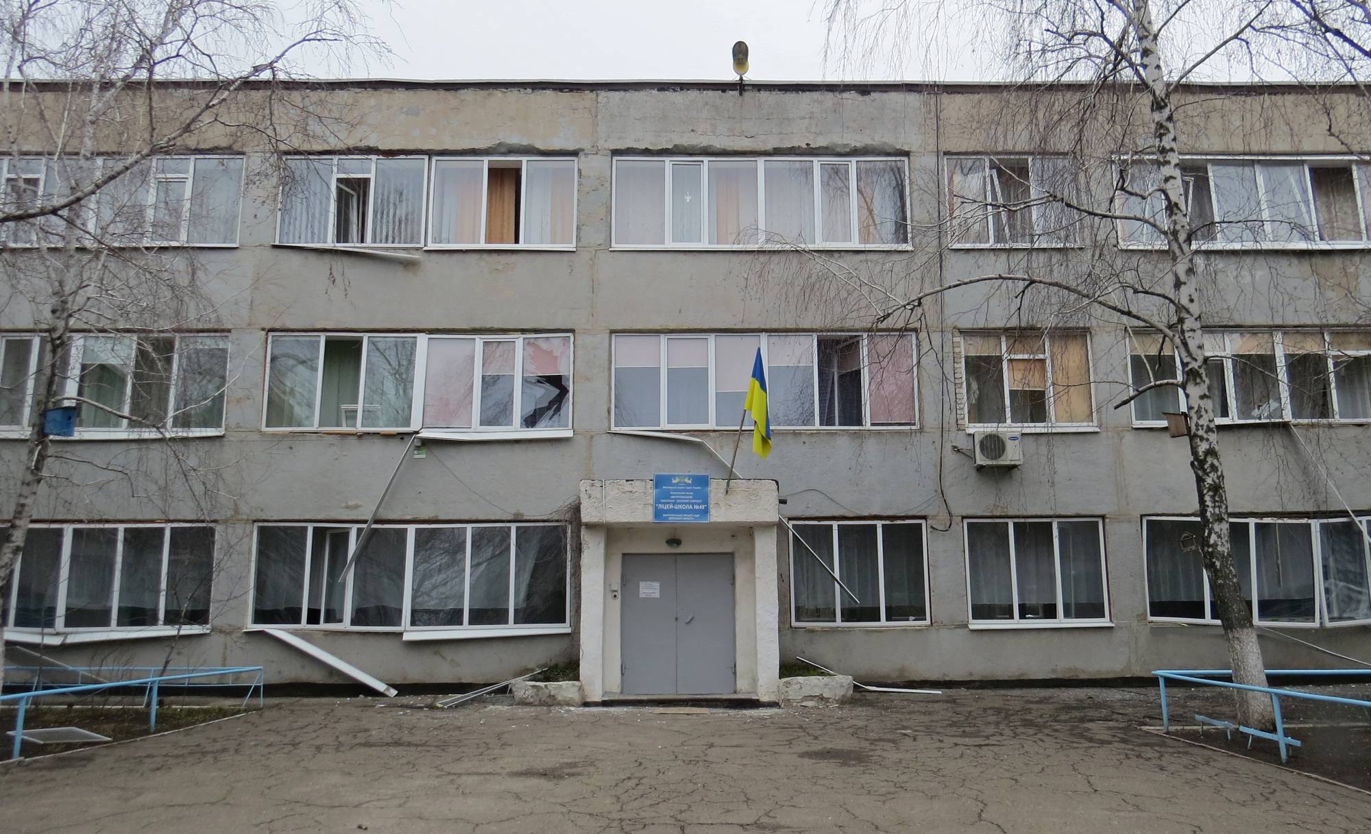 A school that locals said was damaged by shelling in Mariupol, Ukraine. | Reuters