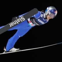 Sara Takanashi competes in a ski jumping World Cup event in Holmenkollen, Norway, on Sunday. | REUTERS