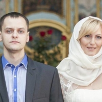 In an image provided their family, the wedding of Serhiy and Tetiana Perebyinis.   | PEREBYINIS FAMILY / VIA THE NEW YORK TIMES