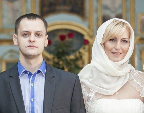 In an image provided their family, the wedding of Serhiy and Tetiana Perebyinis. | Perebyinis family / via The New York Times