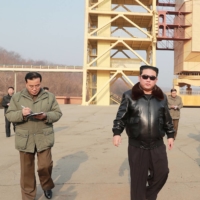 North Korean leader Kim Jong Un inspects the Sohae Satellite launching ground in this undated photo released on Friday.  | KCNA / VIA REUTERS