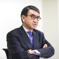 Taro Kono, a former defense chief and ex-foreign minister, says Japan\'s sanctions on Russia over its invasion of Ukraine are necessary. | BLOOMBERG