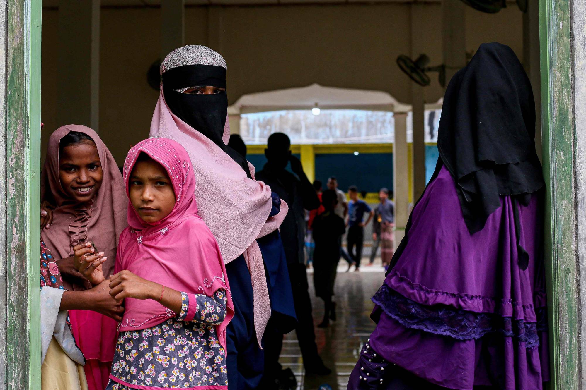 Rohingya refugees in a mosque following their arrival by boat in Bireuen, Indonesia, on March 6. | AFP-JIJI