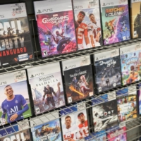 Playstation 5 games are seen for sale at a GameStop in Manhattan, New York, last December. | REUTERS