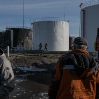 A gas storage facility hit by a Russian shell in Lviv on Sunday  | MAURICIO LIMA / THE NEW YORK TIMES