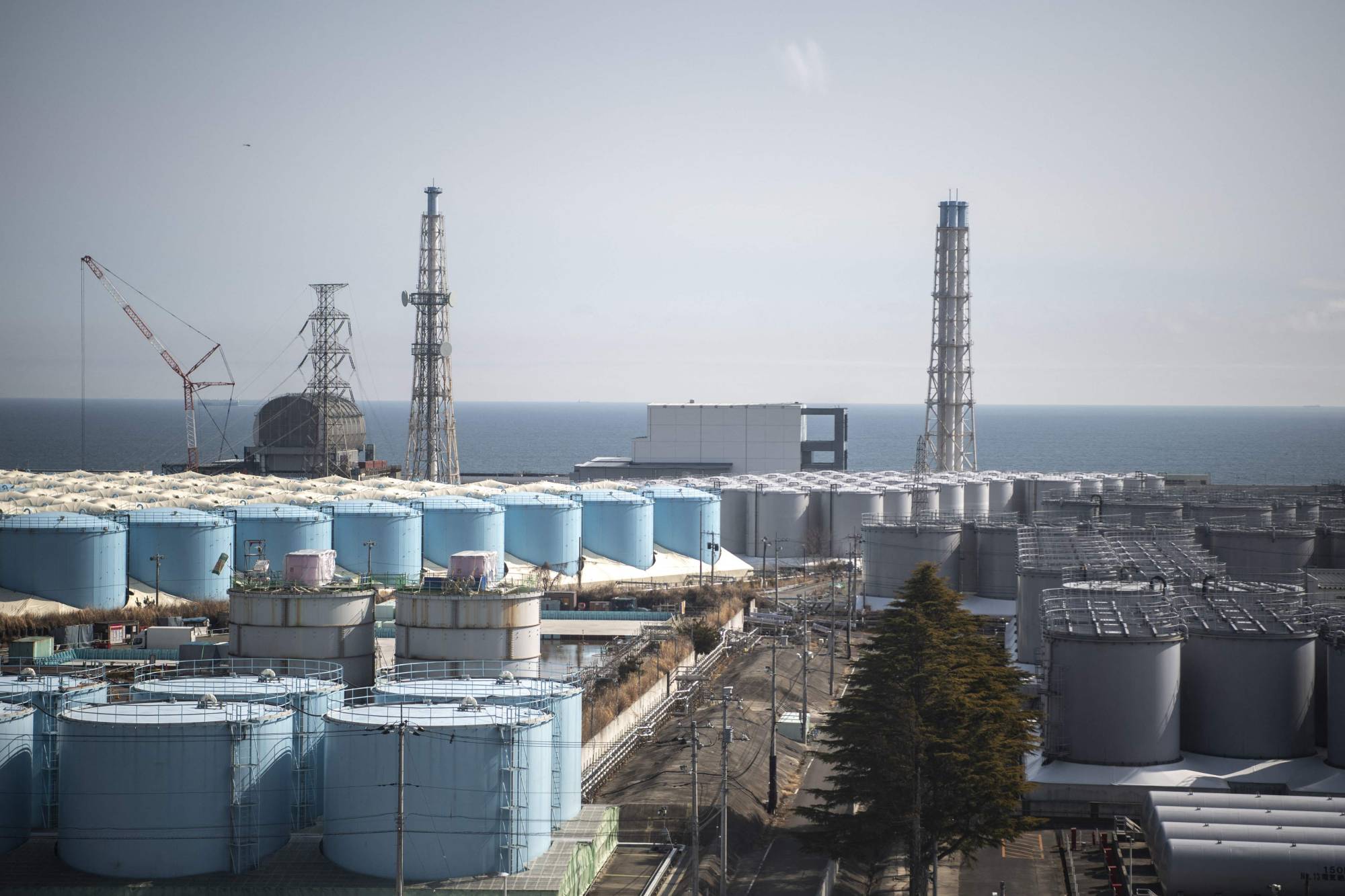 Storage tanks for contaminated water at the Fukushima No. 1 nuclear power plant in Okuma, Fukushima prefecture | AFP-JIJI