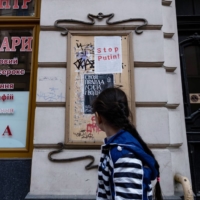 Lviv, Ukraine, last Friday. With the war now in its second month, a series of dilemmas are coming into sharp focus over which conditions could be deemed acceptable by Ukraine for any accord, especially regarding the security guarantees alliance members might be able to offer Kyiv. | BLOOMBERG 