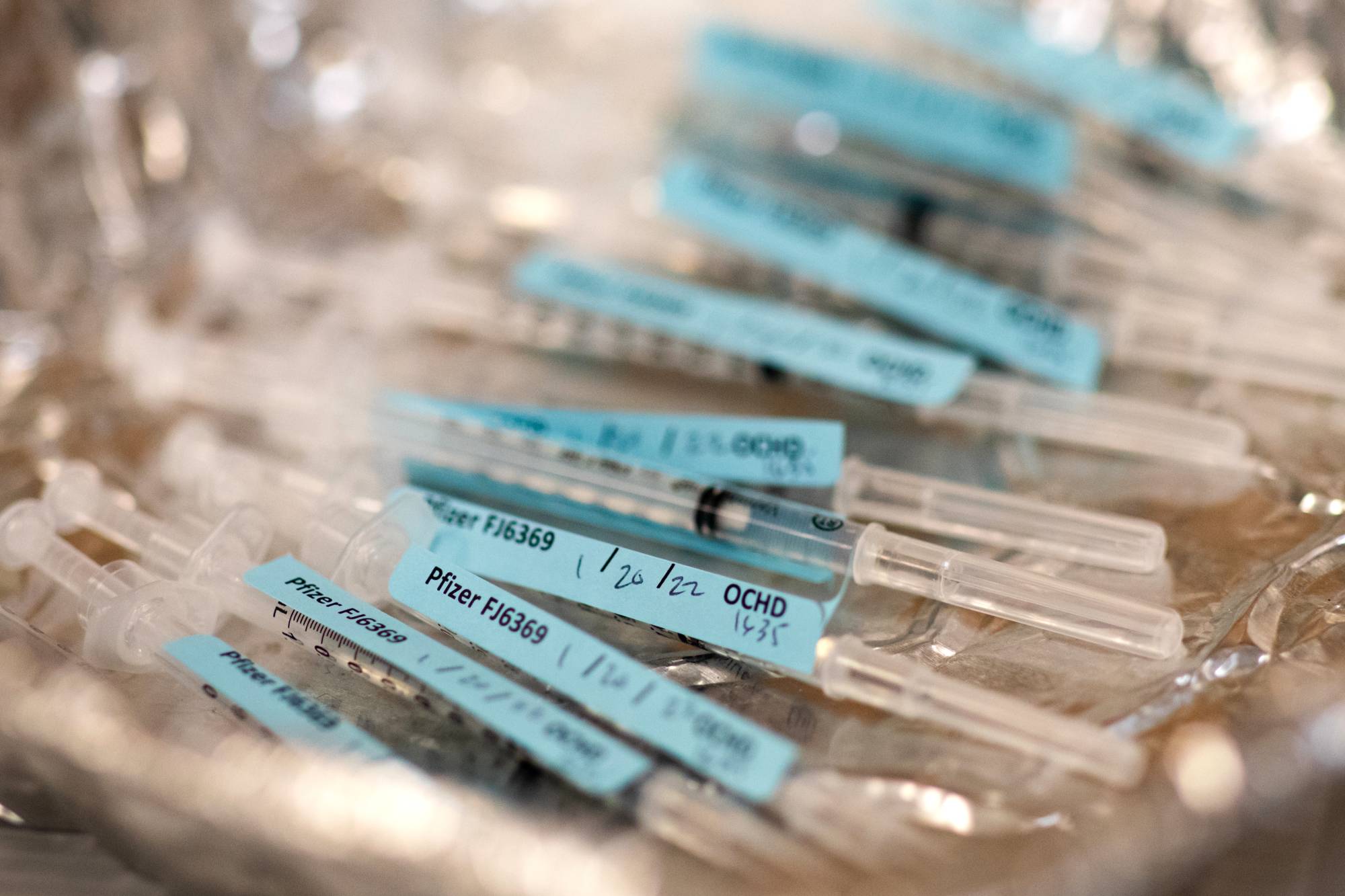 Syringes of the COVID-19 made by Pfizer-BioNTech at a vaccination site in Berkley, Michigan, in 2021 | Emily Elconin / The New York Times