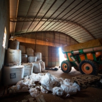 Stocks of fertilizer at a farm in Brazil. Brazilian farmers are having trouble getting fertilizer for the next soybean crop. | BLOOMBERG 