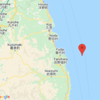 The epicenter of the earthquake that occurredon March 18 at 11:25 p.m. is located in off the coast of Iwate Prefecture | GOOGLE MAPS