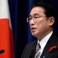 Prime Minister Fumio Kishida speaks during a news conference at the Prime Minister\'s Office in Tokyo in October. | POOL / VIA REUTERS
