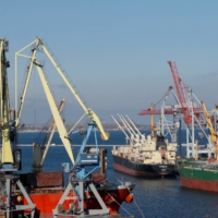 Cargo ships are docked in the Black sea port of Odessa, Ukraine. | REUTERS