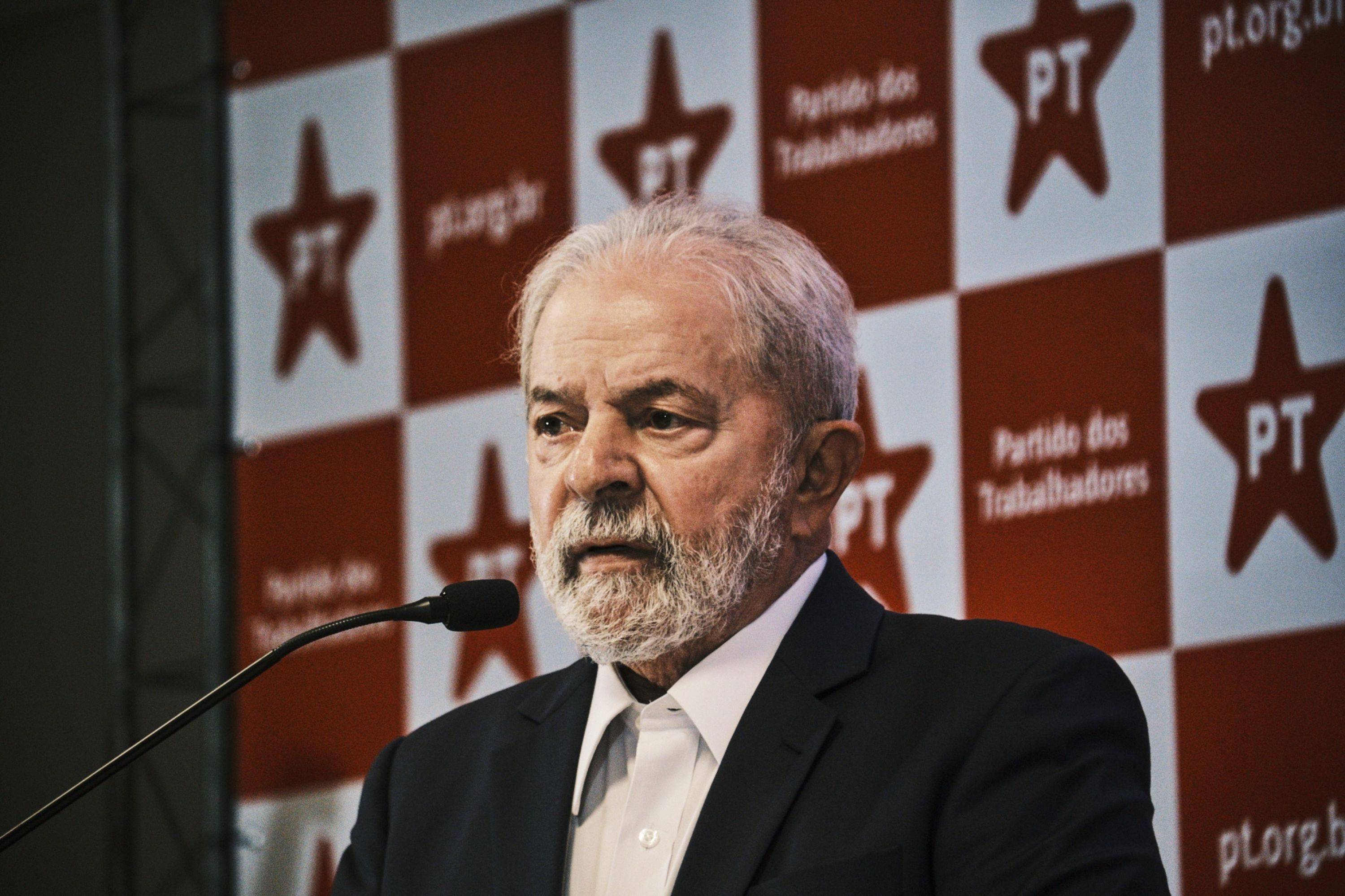 Luiz Inacio Lula da Silva, Brazil's former president, during a news conference in Brasilia on Oct. 8 | Bloomberg
