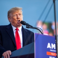 Former U.S. President Donald Trump addresses supporters during a rally in Selma, North Carolina, on April 9.  | REUTERS 
