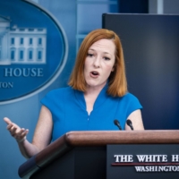 White House press secretary Jen Psaki speaks to reporters in Washington on Wednesday. | PETE MAROVICH/THE NEW YORK TIMES