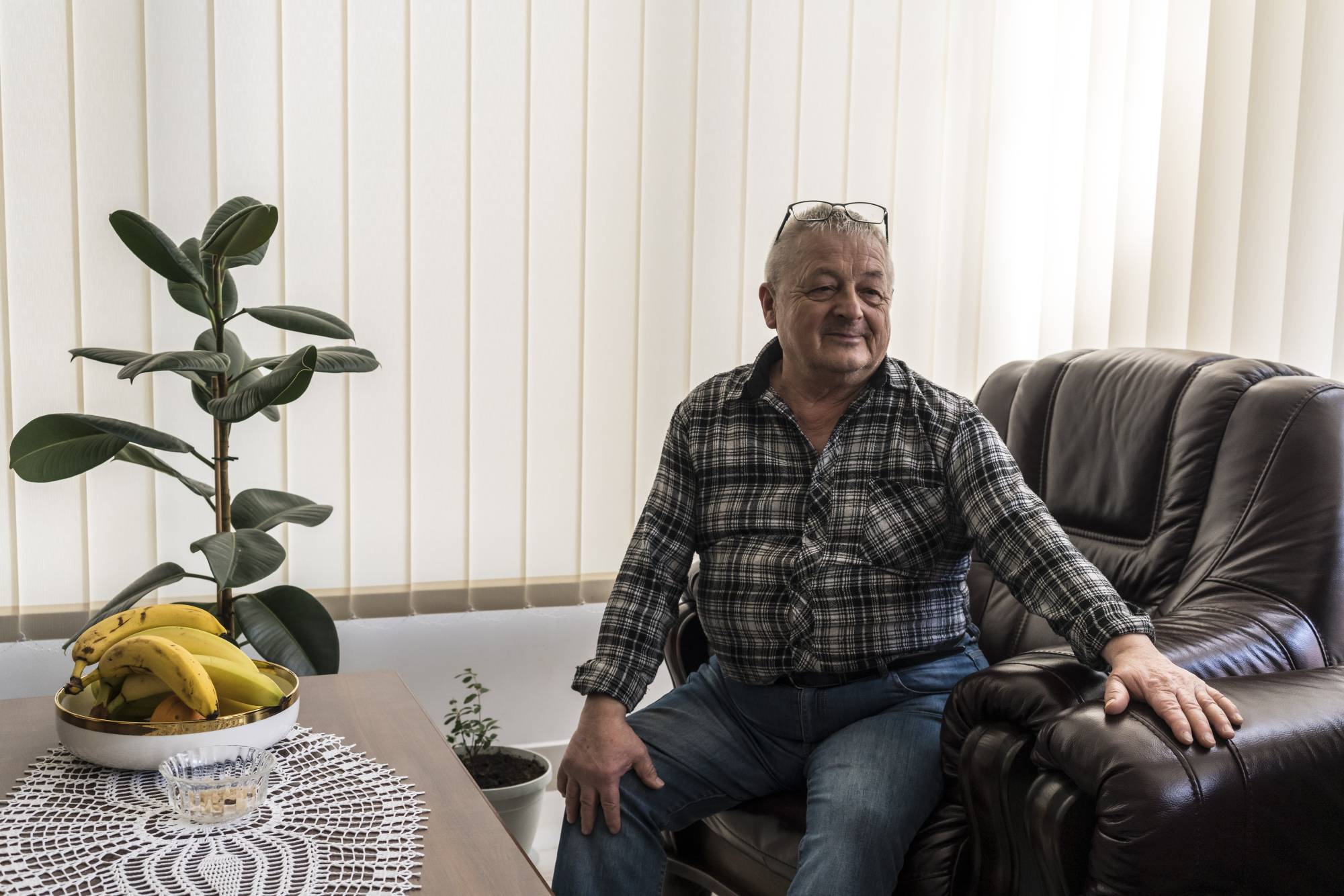 Mikolas Csoma, mayor of the village of Dobra, Slovakia, where a Slovak S-300 antiaircraft system was loaded onto a train to be transferred to Ukraine, on Sunday. | Brendan Hoffman / The New York Times